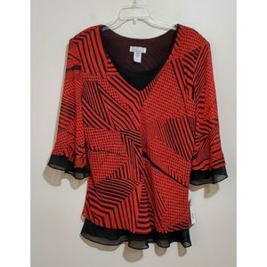 Vintage Wall St Women's 3/4 Bell Sleeve Blouse